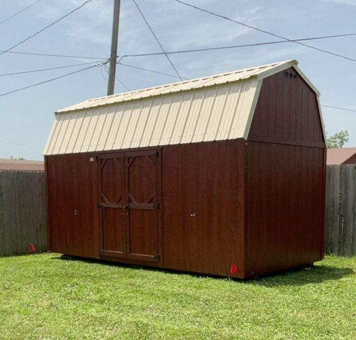Wood loft barn with ivory roof.
